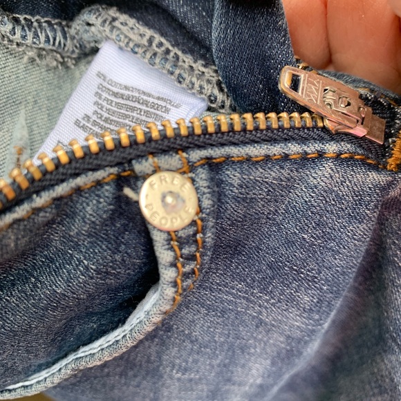 Overalls Free People denim frayed hem size 27 - Picture 5 of 7